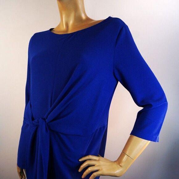 GIBSON Blue Tie Front Crepe Top Sz M Blouse Career Office - Picture 4 of 12